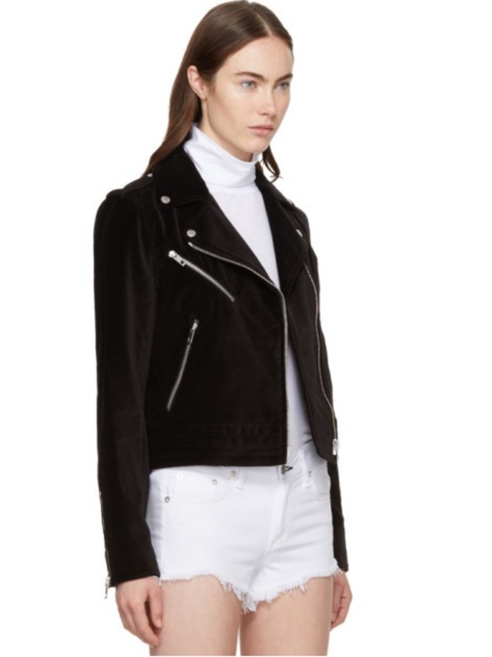 rag & bone Black Asymmetrical Moto Jacket
